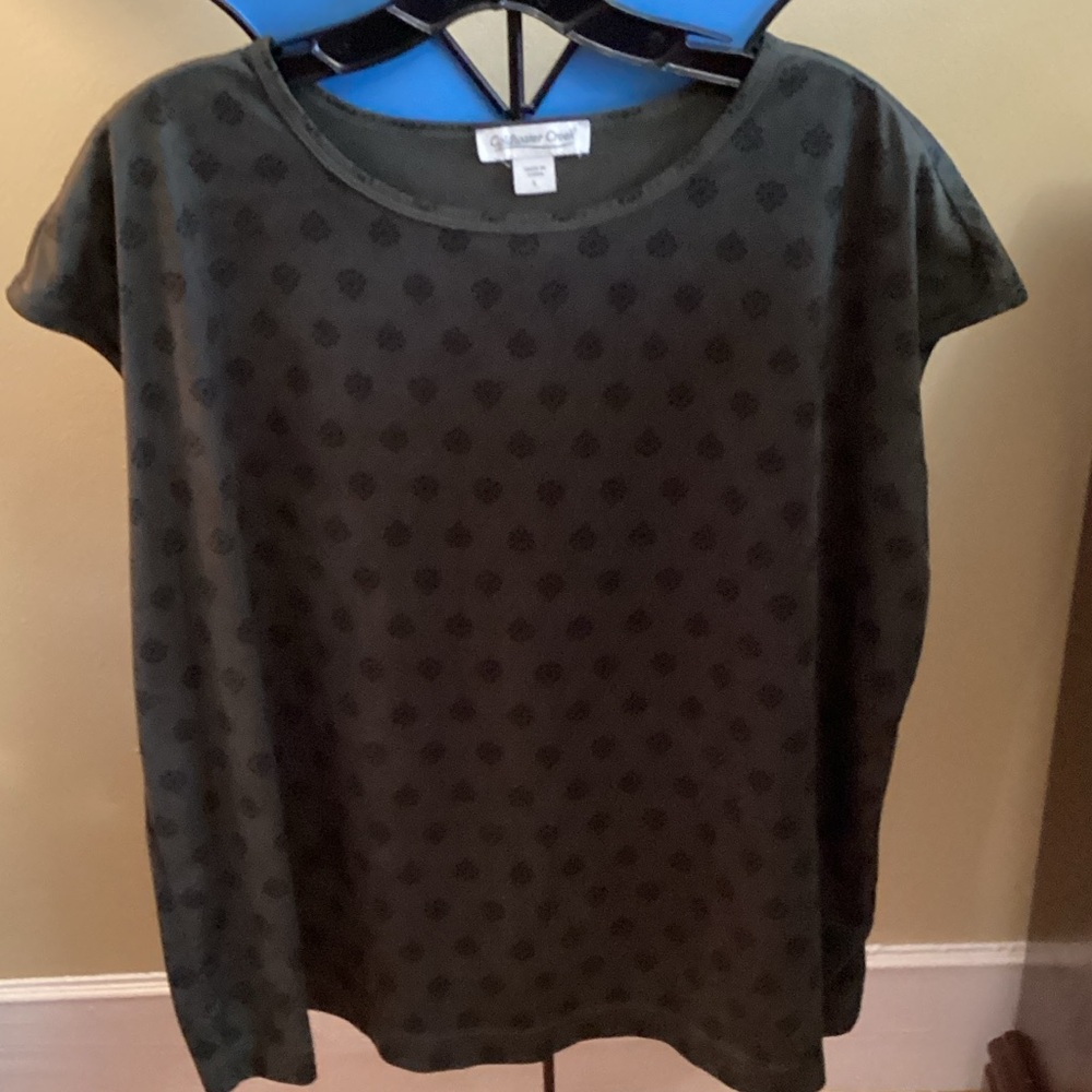 Coldwater Creek Dark Patterned Short Sleeve Tee